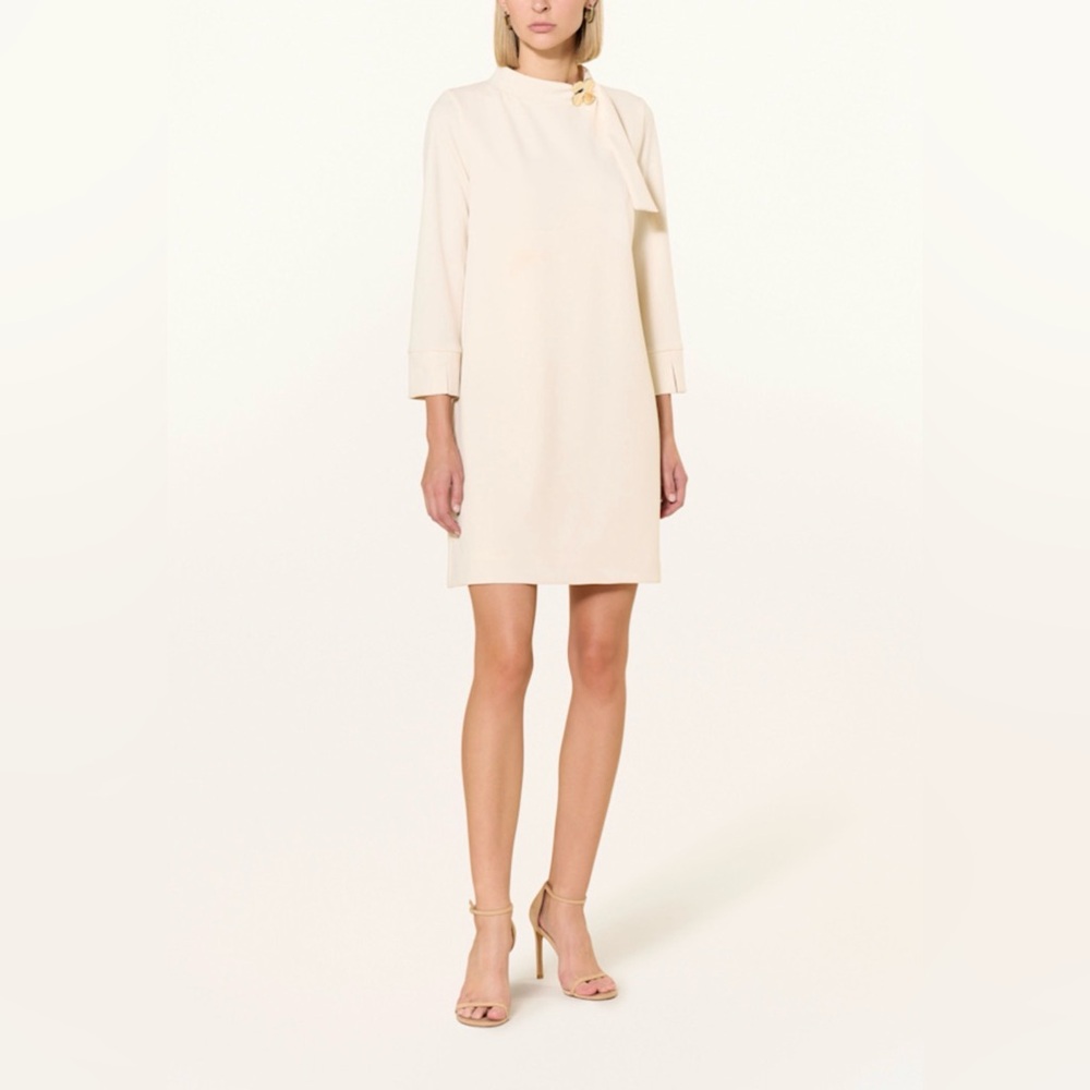 Calvin Klein Elegant Cream Long Sleeve Dress